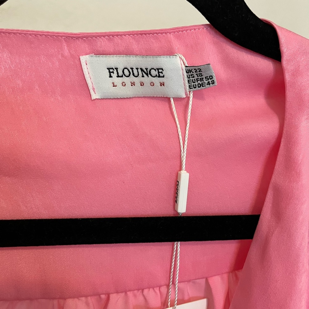Pink Wrap Dress with Ruffle Hem - Picture 2 of 7